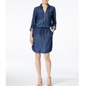 INC denim shirt dress w/draw string